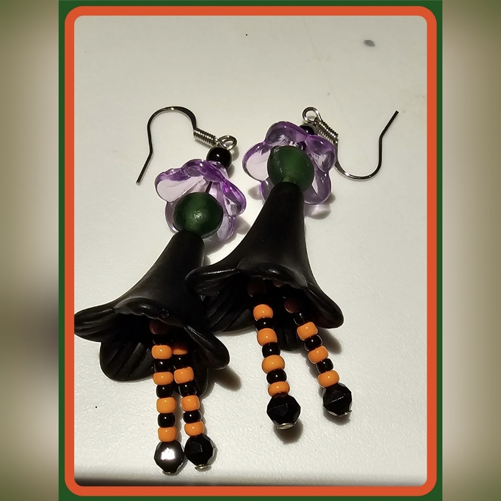 Earrings~Handmade~Witchy Dangle Earrings~1 of a Kind~NEW~Gift for Her